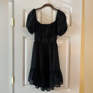 Altar’d State black short puff sleeve mini dress